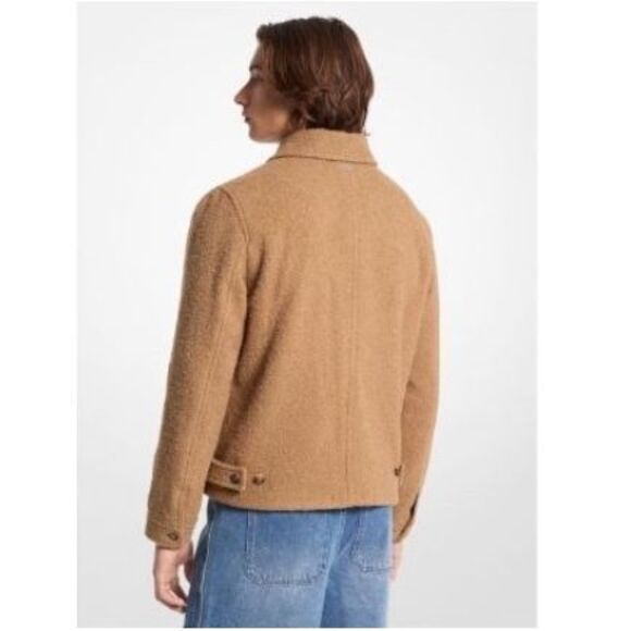Michael Kors NWT Zip Front Wool Jacket Dark Camel XXL - Picture 3 of 8